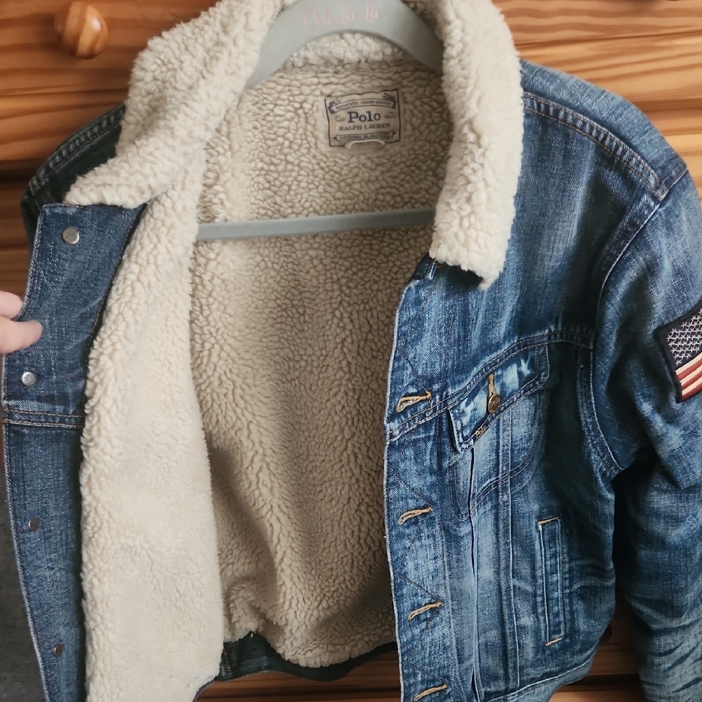 Polo Ralph Lauren Denim Sherpa Lined Trucker Jacket Size Small - Picture 7 of 15